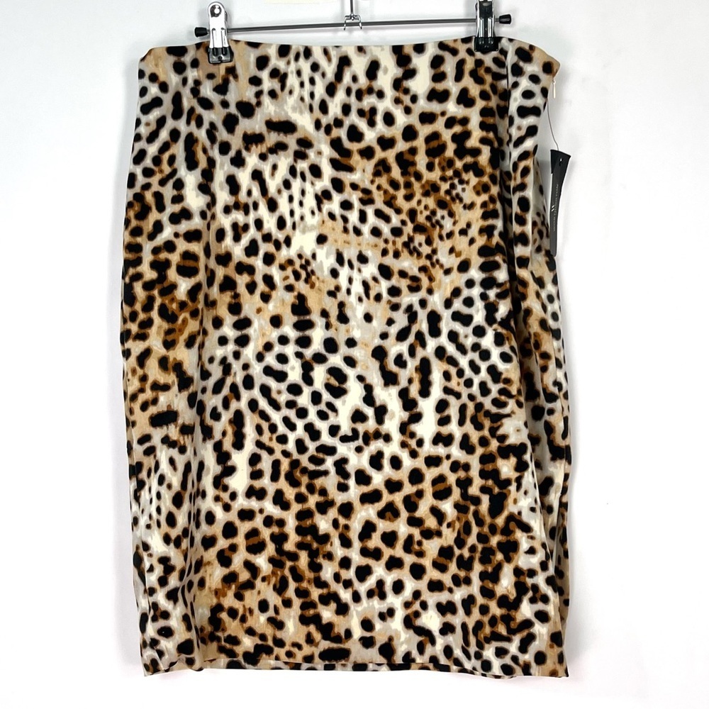 Worthington Leopard Cheetah Animal Print Pencil Skirt Sz 14 Petite NWT